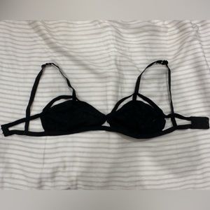 UO black lace strappy bralette